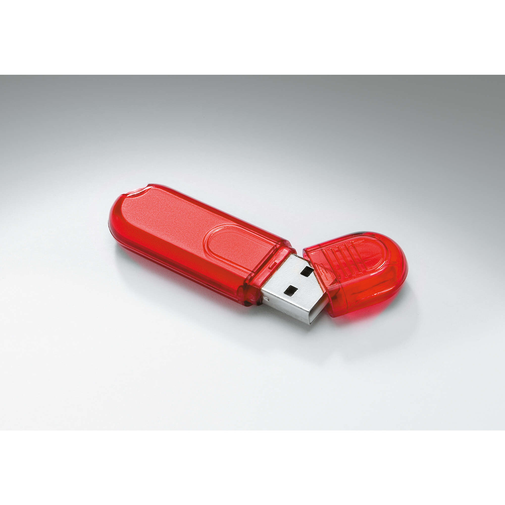 Mini USB Stick (8 GB, 2.5 - 6 MB/s, transparent rot, ABS, 10g) als ...