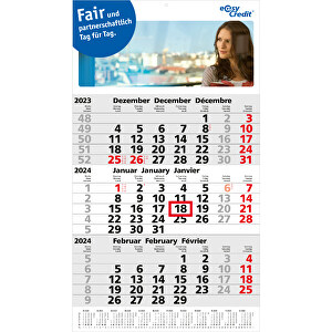 3-Monats-Kalender Primus 3 Post A Bestseller Inkl. 4C-Druck , hellgrau rot, Papier, 53,00cm x 30,00cm (Länge x Breite)