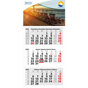3-Monats-Kalender Medium Light 3 Bestseller Inkl. 4C-Druck , hellgrau,rot, Papier, 69,50cm x 33,00cm (Länge x Breite)