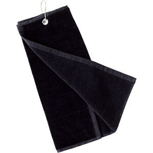 Golf Handtuch Tarkyl , schwarz, 100% Baumwolle 650 g/ m2, 40,00cm x 50,00cm (Länge x Breite)