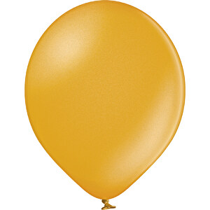 Luftballon Klein Metallic-Siebdruck , gold, Naturlatex, 27,00cm x 29,00cm x 27,00cm (Länge x Höhe x Breite)