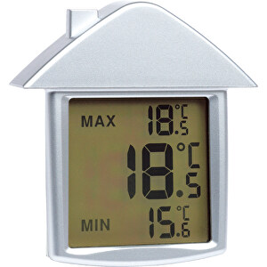 Thermometer COMFORT , silber, Kunststoff / Glas, 9,70cm x 2,50cm x 8,90cm (Länge x Höhe x Breite)