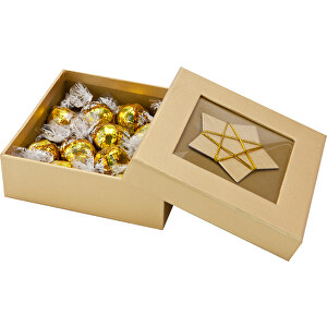 Goldene Schachtel , Gemischt, 12,00cm x 4,00cm x 12,00cm (Länge x Höhe x Breite)
