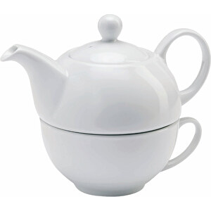 Tea Time , weiß, Keramik, 12,50cm x 13,00cm x 12,50cm (Länge x Höhe x Breite)