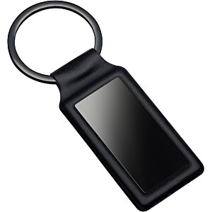 Schlüsselanhänger RE98-DAKAR , Re98, schwarz, Kunstleder, Metall, 9,00cm x 0,30cm x 2,80cm (Länge x Höhe x Breite)
