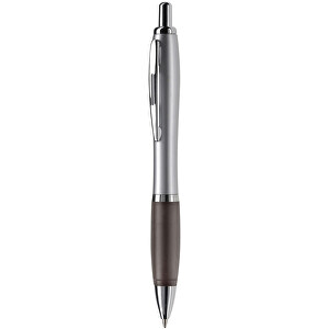Kugelschreiber Hawaï Silver , silber / schwarz, ABS & Metall, 14,00cm (Länge)