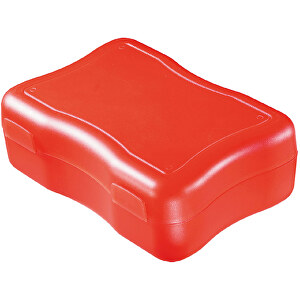 Brotzeitdose 'Wave', Mittel , standard-rot, Kunststoff, 16,00cm x 5,00cm x 11,30cm (Länge x Höhe x Breite)