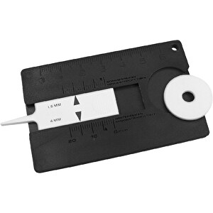 Reifenprofilmesser 'Card' , schwarz, Kunststoff, 8,20cm x 0,40cm x 5,10cm (Länge x Höhe x Breite)