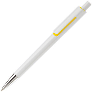 Kugelschreiber Illusion , weiss / gelb, ABS, 13,90cm (Länge)