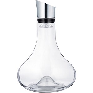 Dekantierkaraffe 'ALPHA' , Blomus, transparent, Edelstahl (matt), Glas (klar), Silikon, 18,00cm x 28,00cm x 18,00cm (Länge x Höhe x Breite)