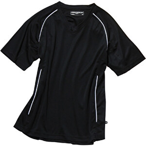 Team Shirt Junior , James Nicholson, schwarz/weiß, 100% Polyester, XS (98/104), 