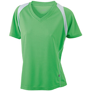 Ladies’ Running-T , James Nicholson, lime-grün/weiß, 100% Polyester, S, 