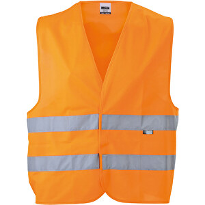 Safety Vest Adults , James Nicholson, fluorescent-orange, 100% Polyester, one size, 