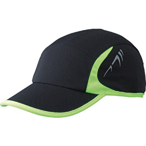 Running 4 Panel Cap , Myrtle Beach, schwarz/neon-gelb, 100% Polyester, one size, 