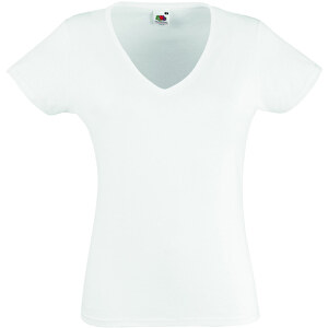 New Lady-Fit Valueweight V-Neck T , Fruit of the Loom, weiss, 2XL, 
