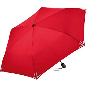 Taschenschirm Safebrella® LED-Lampe , Fare, rot, 100% Polyester-Pongee, 