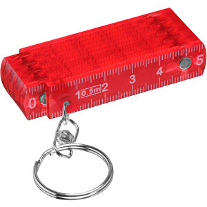 Zollstock Kunststoff, Mini , rot-transparent, ABS+MET, 6,50cm x 1,30cm x 2,50cm (Länge x Höhe x Breite)