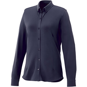 Bigelow Langarm Bluse , navy, Double Pique Strick 95% Baumwolle, 5% Elastan, 200 g/m2, L, 