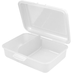 Vorratsdose 'School-Box' Mittel Mit Trennwand , weiß, Kunststoff, 16,00cm x 5,00cm x 11,60cm (Länge x Höhe x Breite)