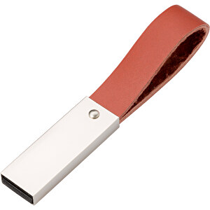 USB-Stick Elegance 1GB , Promo Effects MB , braun MB , 1 GB , Metall, Leder MB , 3 - 10 MB/s MB , 8,30cm x 0,45cm x 1,20cm (Länge x Höhe x Breite)