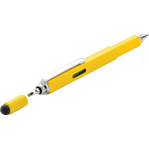 5-in-1 Aluminium Tool-Stift , gelb, Aluminium, 15,00cm x 1,30cm (Höhe x Breite)
