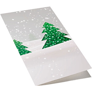 Weihnachtskarte Christbaum , grün, Papier, Samen, Seidenpapier, 10,50cm x 21,00cm (Länge x Breite)