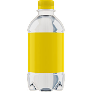 Quellwasser 330 Ml Mit Drehverschluß , transparent / gelb, R-PET, 16,00cm (Höhe)