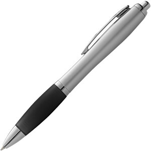 Nash Kugelschreiber Silbern Mit Farbigem Griff , silber / schwarz, ABS Kunststoff, 14,00cm (Länge)