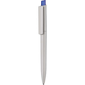 Kugelschreiber CREST RECYCLED , Ritter-Pen, grau recycled/royal-blau TR/FR, ABS-Kunststoff, 14,90cm (Länge)