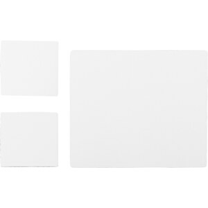 Q-Mat® Mousepad- Und Untersetzer-Set 3 , schwarz, EVA Schaumstoff, Laminiertes Papier, 23,50cm x 0,30cm x 20,00cm (Länge x Höhe x Breite)