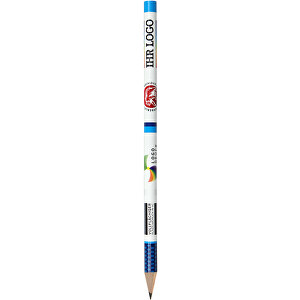Bleistift Inklusive 360° Folientransferdruck , weiss, Holz, 17,50cm x 0,70cm x 0,70cm (Länge x Höhe x Breite)