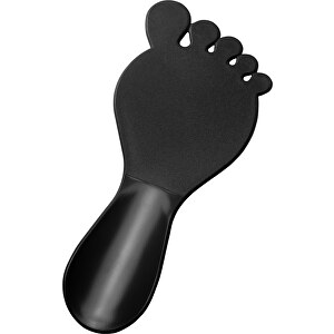 Schuhlöffel 'Fuß' , schwarz, PS, 1,70cm x 0,10cm x 0,70cm (Länge x Höhe x Breite)