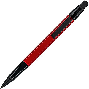 Kugelschreiber CLIC CLAC-LOGRONO , ClicClac, rot, Aluminium, Kunststoff, Metall, 14,20cm x 1,10cm x 1,40cm (Länge x Höhe x Breite)