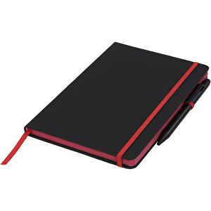 Noir Edge A5 Notizbuch Mit Farbigem Rand , schwarz / rot, PU Kunststoff, 21,00cm x 1,70cm x 14,30cm (Länge x Höhe x Breite)
