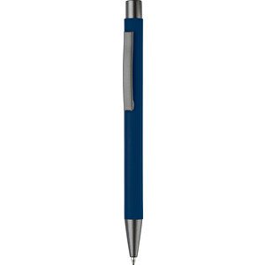 Metallkugelschreiber New York Gummiert , dunkelblau, Aluminium & Metall, 13,60cm (Länge)