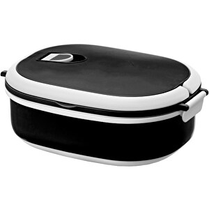 Spiga Lunchbox 750 Ml , schwarz / weiß, PP Kunststoff, Thermoplastischer Gummi Kunststoff, 20,00cm x 8,00cm x 14,70cm (Länge x Höhe x Breite)
