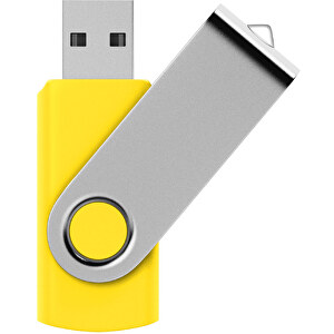 USB-Stick SWING 2.0 64 GB , Promo Effects MB , gelb gummiert MB , 65 GB , Kunststoff, Metall MB , 3 - 10 MB/s MB , 5,80cm x 1,09cm x 1,90cm (Länge x Höhe x Breite)