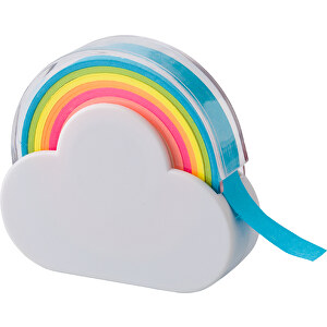 Klebeband-Spender Rainbow , weiss, ABS, Papier, PS, 6,50cm x 1,80cm x 6,10cm (Länge x Höhe x Breite)