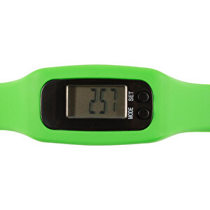 Schrittzähler Mit Silikon Armband Tahir , limettengrün, ABS, Plastik, Silikon, 5,00cm x 1,40cm x 2,80cm (Länge x Höhe x Breite)
