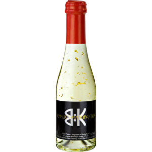 Piccolo Golden Flakes - Flasche Klar - Kapselfarbe Rot, 0,2 L , rot, Glas, 5,50cm x 20,00cm x 5,50cm (Länge x Höhe x Breite)