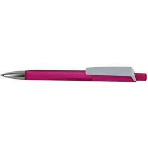 Kugelschreiber Tri-Star Transparent S , Ritter-Pen, magenta, ABS-Kunststoff, 14,00cm (Länge)