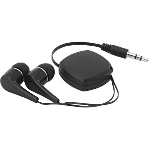 PINEL. Einziehbare Kopfhörer , schwarz, Kunststoff, 0,38cm (Höhe)