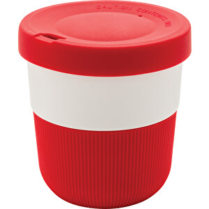PLA Cup Coffee-To-Go 280ml , rot, PLA, Silikon, 8,60cm (Höhe)