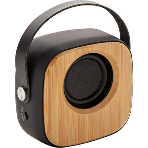 Bambus 3W Wireless Fashion Speaker, Schwarz , schwarz, ABS, 7,50cm x 7,00cm (Länge x Höhe)