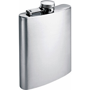 Slimmy Flask , silber matt, Metall, 12,00cm x 2,00cm x 9,00cm (Länge x Höhe x Breite)