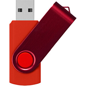 Rotate Metallic USB-Stick , dunkelrot MB , 1 GB , Kunststoff, Aluminium MB , 5,80cm x 1,90cm x 1,00cm (Länge x Höhe x Breite)