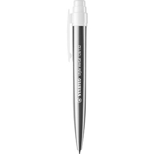 STABILO Style Metal Kugelschreiber , Stabilo, silber/weiß, Metall, 14,00cm x 1,90cm x 1,50cm (Länge x Höhe x Breite)