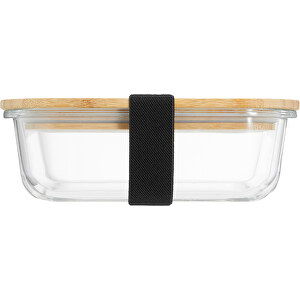 Hitzebeständige Glas-Lunchbox Mit Bambusdeckel, Dichtung Und 640 Ml Volumen , klar, Borosilikatglas, Bambusfaser, 17,30cm x 5,90cm x 12,70cm (Länge x Höhe x Breite)