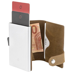 C-Secure RFID Börse , braun, Vintage Rindleder, 10,00cm x 6,50cm (Länge x Breite)