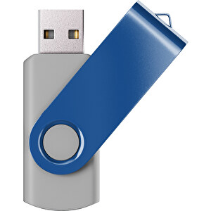 USB-Stick SWING Color 2.0 2 GB , Promo Effects MB , grau / dunkelblau MB , 2 GB , Kunststoff/ Aluminium MB , 5,70cm x 1,00cm x 1,90cm (Länge x Höhe x Breite)